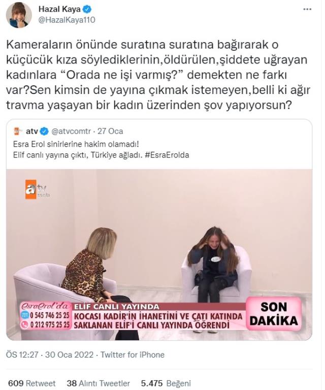 esra erol un canli yayinda genc kiza soylediklerine hazal kaya tepki gosterdi